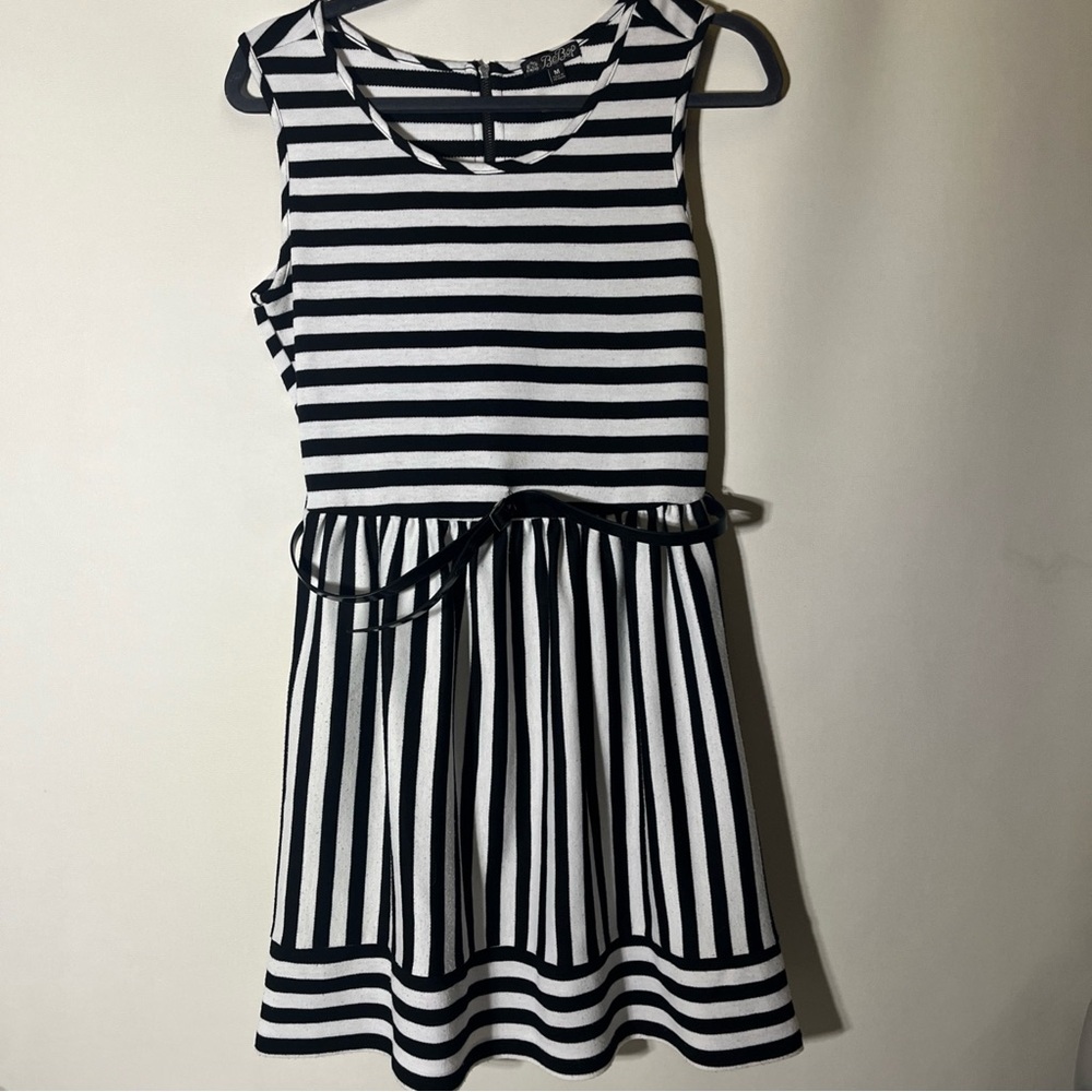 Striped Black and White Kids Dress